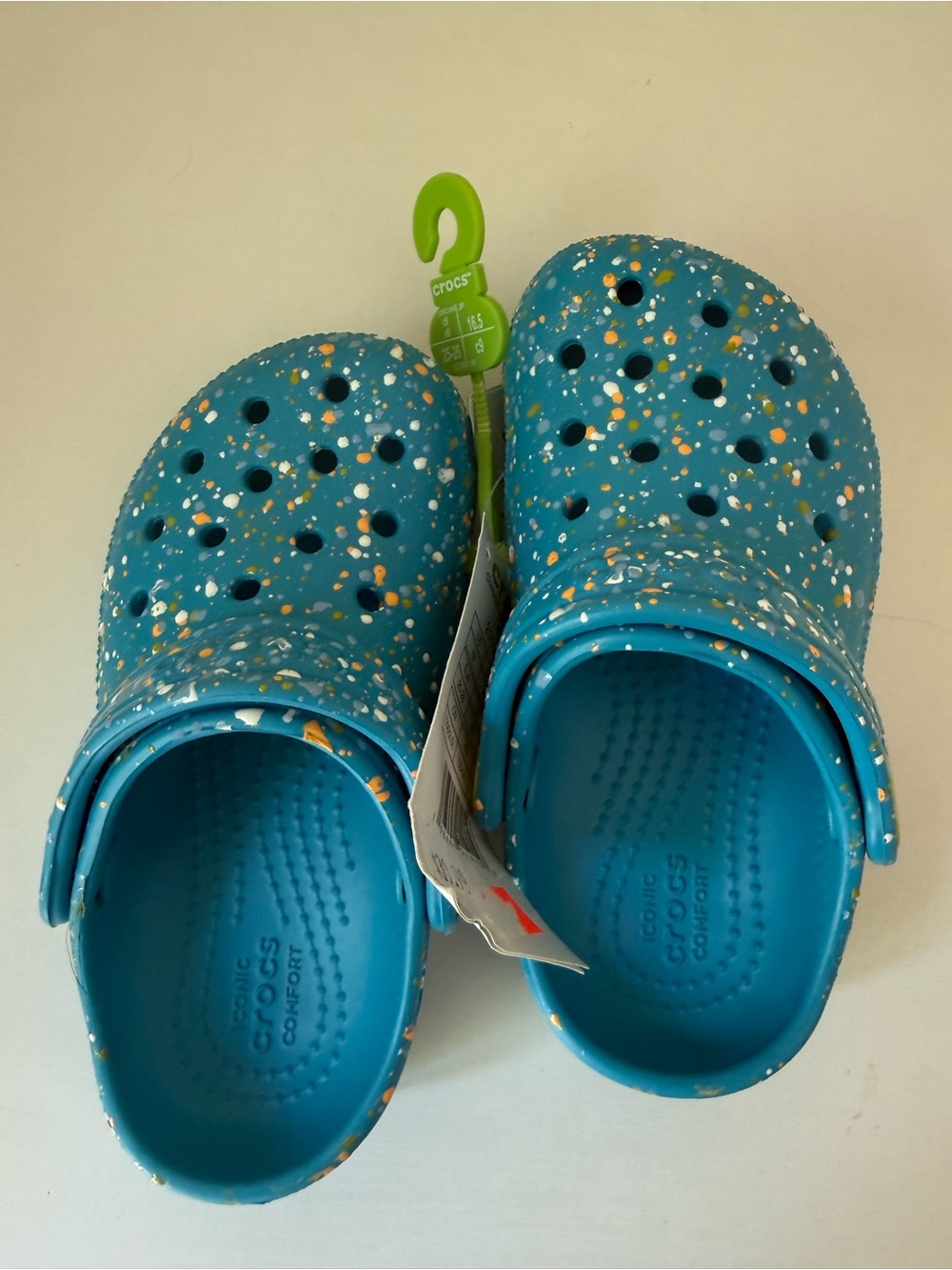 NWT CROCS Kids' Teal Speckled Classic Clog